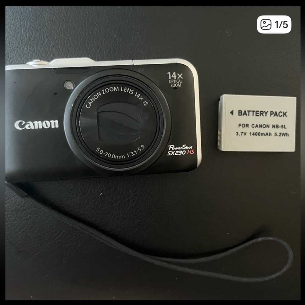 Canon PowerShot SX230 HS Black Camera with Battery Pack only